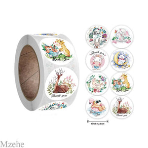 50-500pcs 1inch Round Cartoon Toys Animal stickers for kids Teacher Reward Encourage Sticker Office Stationery for children