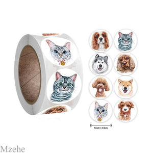 50-500pcs 1inch Round Cartoon Toys Animal stickers for kids Teacher Reward Encourage Sticker Office Stationery for children