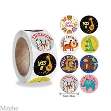 Load image into Gallery viewer, 50-500pcs 1inch Round Cartoon Toys Animal stickers for kids Teacher Reward Encourage Sticker Office Stationery for children