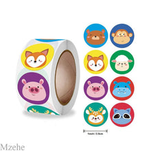 Load image into Gallery viewer, 50-500pcs 1inch Round Cartoon Toys Animal stickers for kids Teacher Reward Encourage Sticker Office Stationery for children