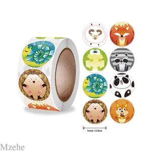 50-500pcs 1inch Round Cartoon Toys Animal stickers for kids Teacher Reward Encourage Sticker Office Stationery for children