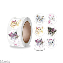 Load image into Gallery viewer, 50-500pcs 1inch Round Cartoon Toys Animal stickers for kids Teacher Reward Encourage Sticker Office Stationery for children