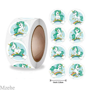 50-500pcs 1inch Round Cartoon Toys Animal stickers for kids Teacher Reward Encourage Sticker Office Stationery for children
