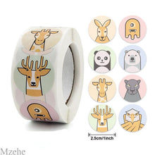 Load image into Gallery viewer, 50-500pcs 1inch Round Cartoon Toys Animal stickers for kids Teacher Reward Encourage Sticker Office Stationery for children