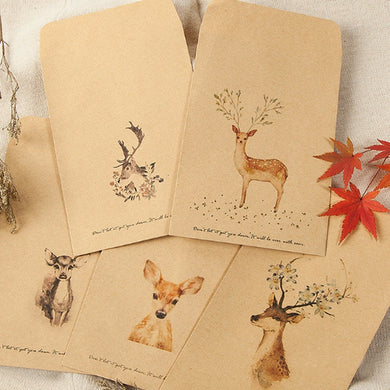 80pcs Cute Deer Kraft Gift Bags DIY Wedding Christmas Party Candy Cookie Food Packaging Bag Paper Treat Bag Wrapping Supplies