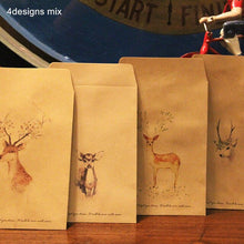 Load image into Gallery viewer, 80pcs Cute Deer Kraft Gift Bags DIY Wedding Christmas Party Candy Cookie Food Packaging Bag Paper Treat Bag Wrapping Supplies