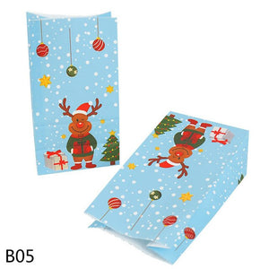 10pc Merry Christmas Gift Bag Santa Claus Snowman Christmas Paper Candy Bag Birthday Wedding Party Decoration Christmas Ornament