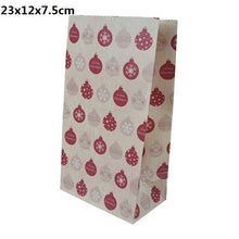 Load image into Gallery viewer, 5/10pcs Kraft paper Christmas Gift Bags Xmas Gift Candy Packing Bag Snowflake Santa Claus Paper Bags For New Year Gift Wrapping