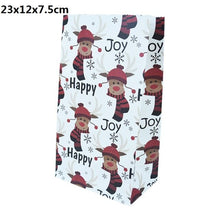 Load image into Gallery viewer, 5/10pcs Kraft paper Christmas Gift Bags Xmas Gift Candy Packing Bag Snowflake Santa Claus Paper Bags For New Year Gift Wrapping