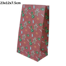 Load image into Gallery viewer, 5/10pcs Kraft paper Christmas Gift Bags Xmas Gift Candy Packing Bag Snowflake Santa Claus Paper Bags For New Year Gift Wrapping