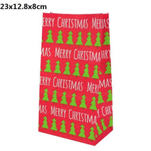 Load image into Gallery viewer, 5/10pcs Kraft paper Christmas Gift Bags Xmas Gift Candy Packing Bag Snowflake Santa Claus Paper Bags For New Year Gift Wrapping