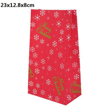 Load image into Gallery viewer, 5/10pcs Kraft paper Christmas Gift Bags Xmas Gift Candy Packing Bag Snowflake Santa Claus Paper Bags For New Year Gift Wrapping