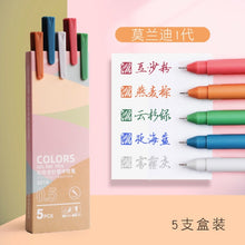 Load image into Gallery viewer, 5Pcs/Box Retro Kawaii Colored Gel Pen Set 0.5mm Fine Point Ballpoint Pens Writing Student School Pens Office Supplies Stationery