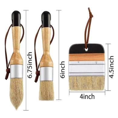 3 Pcs/Set Ergonomic Handle Chalk Wax Paint Brushes Bristle Stencil Brush Tool Drop Shipping