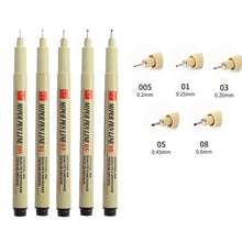 Load image into Gallery viewer, 5/7/9/13 pcs Pigment Liner Manga Markers Set Neelde Art Drawing Paint Brush Pen Waterproof Sketching Stationery School Supplies