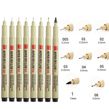 Load image into Gallery viewer, 5/7/9/13 pcs Pigment Liner Manga Markers Set Neelde Art Drawing Paint Brush Pen Waterproof Sketching Stationery School Supplies