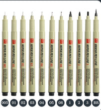 Load image into Gallery viewer, 5/7/9/13 pcs Pigment Liner Manga Markers Set Neelde Art Drawing Paint Brush Pen Waterproof Sketching Stationery School Supplies