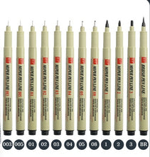 Load image into Gallery viewer, 5/7/9/13 pcs Pigment Liner Manga Markers Set Neelde Art Drawing Paint Brush Pen Waterproof Sketching Stationery School Supplies