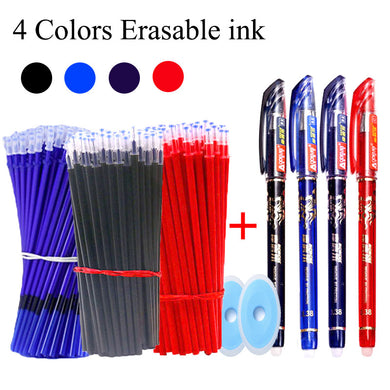 55 Pcs/Set School Erasable Gel Pens Set 0.5 mm Fine Point Black/Blue/Red ink Ballpoint Pen Stationery Office Writing Supplies