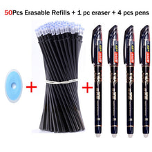 Load image into Gallery viewer, 55 Pcs/Set School Erasable Gel Pens Set 0.5 mm Fine Point Black/Blue/Red ink Ballpoint Pen Stationery Office Writing Supplies