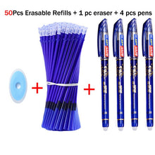 Load image into Gallery viewer, 55 Pcs/Set School Erasable Gel Pens Set 0.5 mm Fine Point Black/Blue/Red ink Ballpoint Pen Stationery Office Writing Supplies