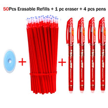 Load image into Gallery viewer, 55 Pcs/Set School Erasable Gel Pens Set 0.5 mm Fine Point Black/Blue/Red ink Ballpoint Pen Stationery Office Writing Supplies