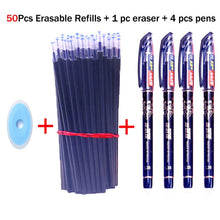 Load image into Gallery viewer, 55 Pcs/Set School Erasable Gel Pens Set 0.5 mm Fine Point Black/Blue/Red ink Ballpoint Pen Stationery Office Writing Supplies