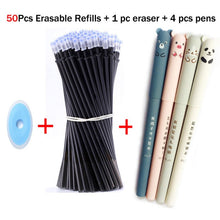 Load image into Gallery viewer, 55 Pcs/Set School Erasable Gel Pens Set 0.5 mm Fine Point Black/Blue/Red ink Ballpoint Pen Stationery Office Writing Supplies