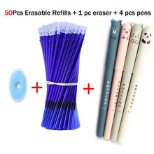 Load image into Gallery viewer, 55 Pcs/Set School Erasable Gel Pens Set 0.5 mm Fine Point Black/Blue/Red ink Ballpoint Pen Stationery Office Writing Supplies