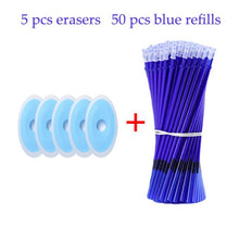 Load image into Gallery viewer, 55 Pcs/Set School Erasable Gel Pens Set 0.5 mm Fine Point Black/Blue/Red ink Ballpoint Pen Stationery Office Writing Supplies