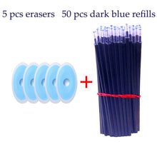 Load image into Gallery viewer, 55 Pcs/Set School Erasable Gel Pens Set 0.5 mm Fine Point Black/Blue/Red ink Ballpoint Pen Stationery Office Writing Supplies