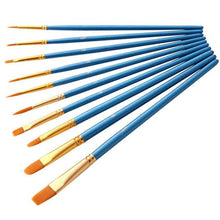Load image into Gallery viewer, Artist Nylon Paint Brush Professional Watercolor Acrylic Wooden Handle Painting Brushes Art Supplies Stationery 10 pcs
