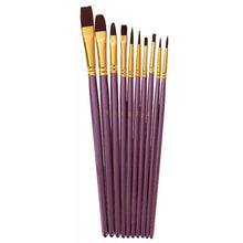 Load image into Gallery viewer, Artist Nylon Paint Brush Professional Watercolor Acrylic Wooden Handle Painting Brushes Art Supplies Stationery 10 pcs
