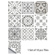 Load image into Gallery viewer, 10 Pieces Of Gray Retro Papel De Pared Wallpapers Tile Stickers Transfer Kitchen Bathroom Table Floor Wear-Resistant Wall Decals
