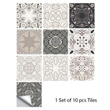 Load image into Gallery viewer, 10 Pieces Of Gray Retro Papel De Pared Wallpapers Tile Stickers Transfer Kitchen Bathroom Table Floor Wear-Resistant Wall Decals