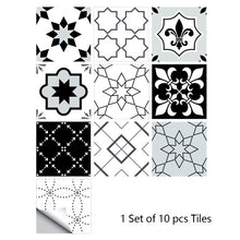 Load image into Gallery viewer, 10 Pieces Of Gray Retro Papel De Pared Wallpapers Tile Stickers Transfer Kitchen Bathroom Table Floor Wear-Resistant Wall Decals