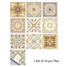 Load image into Gallery viewer, 10 Pieces Of Gray Retro Papel De Pared Wallpapers Tile Stickers Transfer Kitchen Bathroom Table Floor Wear-Resistant Wall Decals