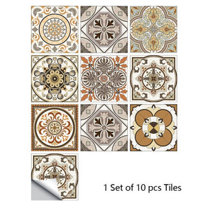 10 Pieces Of Gray Retro Papel De Pared Wallpapers Tile Stickers Transfer Kitchen Bathroom Table Floor Wear-Resistant Wall Decals