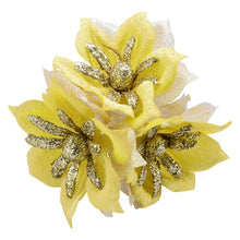 Load image into Gallery viewer, 15pcs Glitter Christmas Flower Golden Powder Artificial Flowers Christmas Decor For Home 2022 Xmas Tree Ornaments New Year Gift