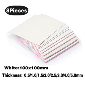 8pcs YOUNUON 100x100x0.5mm 1mm 1.5mm 2mm 2.5mm 3mm 4mm 5mm Blue White Green Combination Thermal Pads Cooling Conductive Silicone