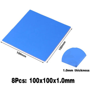 8pcs YOUNUON 100x100x0.5mm 1mm 1.5mm 2mm 2.5mm 3mm 4mm 5mm Blue White Green Combination Thermal Pads Cooling Conductive Silicone