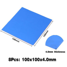 Load image into Gallery viewer, 8pcs YOUNUON 100x100x0.5mm 1mm 1.5mm 2mm 2.5mm 3mm 4mm 5mm Blue White Green Combination Thermal Pads Cooling Conductive Silicone