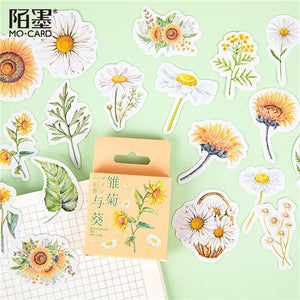 45Pcs/Box Vintage Flower Series Stickers Scrapbooking Daily Planner Kawaii Sticker DIY Notebook Stationery School Supplies