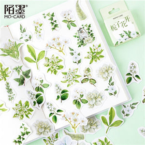 45Pcs/Box Vintage Flower Series Stickers Scrapbooking Daily Planner Kawaii Sticker DIY Notebook Stationery School Supplies