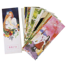 Load image into Gallery viewer, 30pcs Girl Bookmarks Paper Page Notes Label Message Card Book Marker School Supplies Stationery