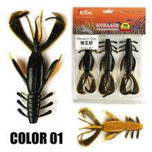 Load image into Gallery viewer, 2021 New THETIME Monarch Cray Crazy Flapper Soft Swim Crayfish Silicone Texas NED Rig Shrimp Bait For Bass Fishing Tackle