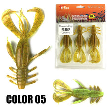 Load image into Gallery viewer, 2021 New THETIME Monarch Cray Crazy Flapper Soft Swim Crayfish Silicone Texas NED Rig Shrimp Bait For Bass Fishing Tackle