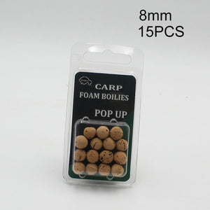 15PCS Floats Ball Beads Beans Carp Fishing Boilies NO Sweet Smell  Lure Floating Bottom Hair Rig Popup Fishing Bait 