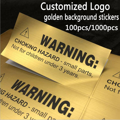 100PCS4-7CM custom brushed gold / silver background sticker custom logo gift tag waterproof glow custom name seal label sticker