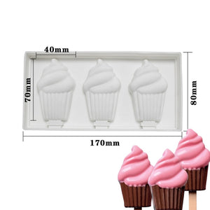 3/4 Bear/Dinosaur/Oval Ice Cream Silicone Mold Jelly Chocolate Popsicle Cake Mould Cake Decorating Tools Bakeware